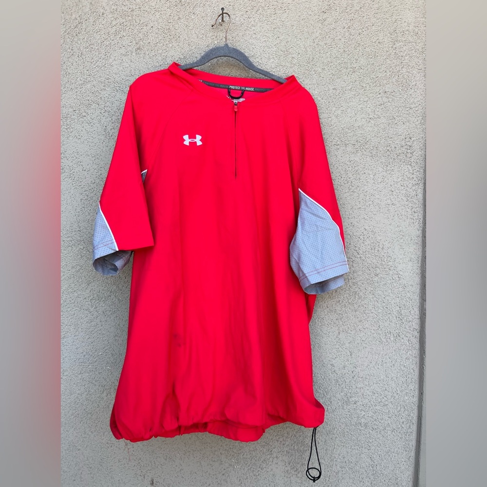 Under Armour Red and Gray Pullover
